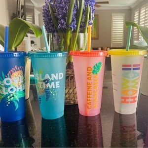 Starbucks Hawaii Edition collectable Reusable Plastic Cold Cups
